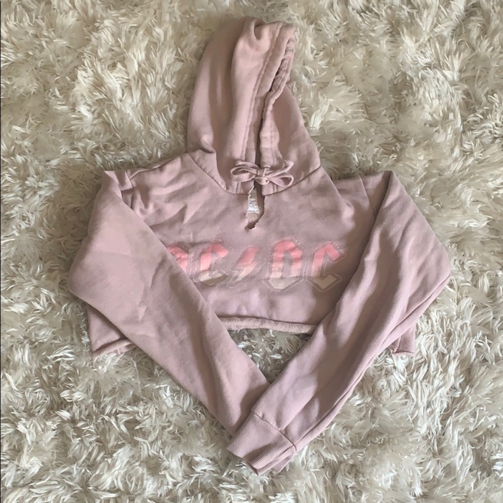 ac/dc cropped hoodie